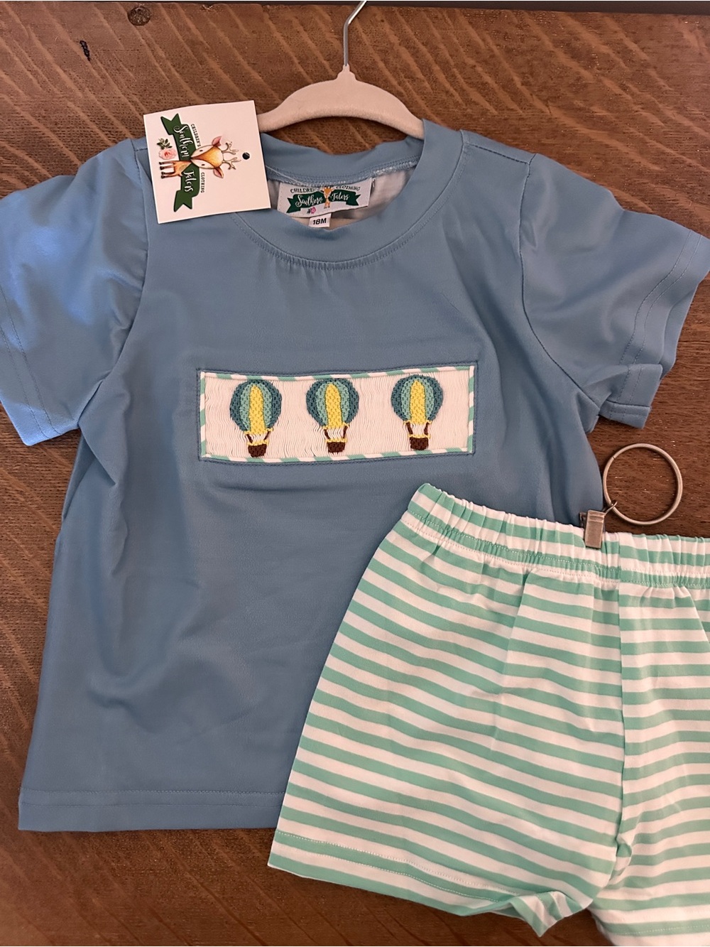 Children's Light Blue Hot Air Balloon Matching Set - 18M